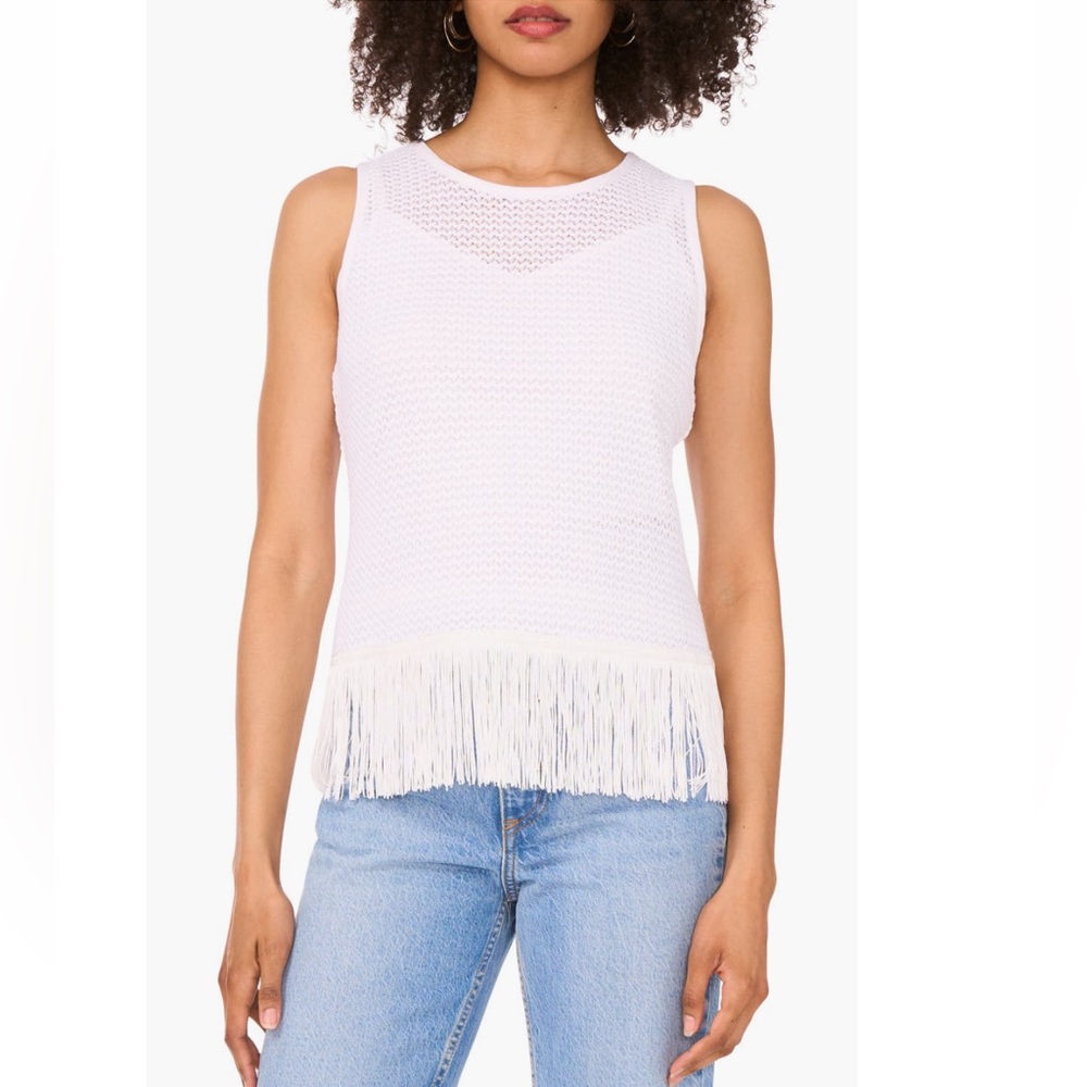 + 1.STATE + Open Stitch Fringe Tank